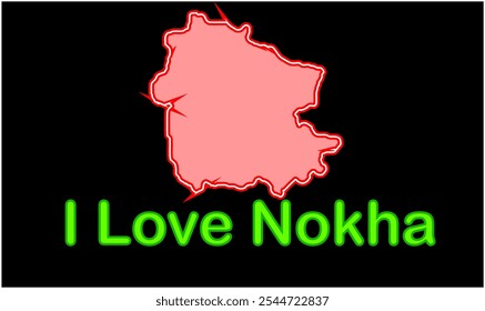 Glowing map of Nokha, Rohtas District, Bihar State, Republic of India, Government of Bihar, Indian territory, Eastern India, politics, village, tourism