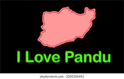 Glowing map of Pandu, Palamu District, Jharkhand state, Republic of India, Government of Jharkhand, Indian territory, Eastern India, politics, village, tourism