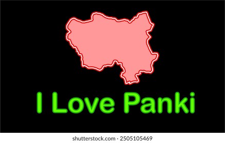 Glowing map of Panki, Palamu District, Jharkhand state, Republic of India, Government of Jharkhand, Indian territory, Eastern India, politics, village, tourism