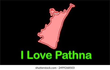 Glowing map of Pathna, Sahibganj District, Jharkhand state, Republic of India, Government of Jharkhand, Indian territory, Eastern India, politics, village, tourism