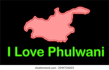 Mapa brillante de Phulwani, distrito de Patna, estado de Bihar, República de la India, gobierno de Bihar, territorio indio, India oriental, política, aldea, turismo