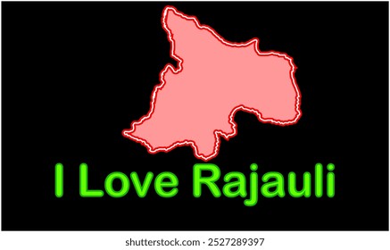 Glowing map of Rajauli, Nawada District, Bihar State, Republic of India, Government of Bihar, Indian territory, Eastern India, politics, village, tourism