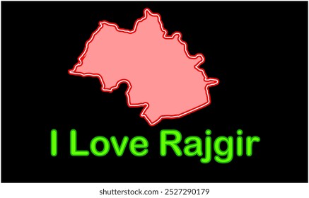 Mapa brillante de Rajgir, distrito de Nalanda, estado de Bihar, República de la India, gobierno de Bihar, territorio indio, India oriental, política, aldea, turismo