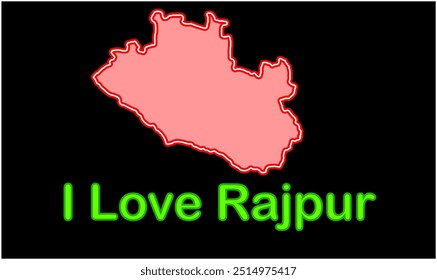 Leuchtende Karte von Rajpur, Buxar District, Bihar State, Republik Indien, Regierung von Bihar, indisches Territorium, Ostindien, Politik, Dorf, Tourismus