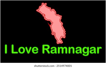 Glowing map of Rammagar, Champaran District, Bihar State, Republic of India, Government of Bihar, Indian territory, Eastern India, politics, village, tourism