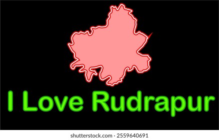 Glowing map of Rudrapur, Deoria District, Uttar Pradesh State, Republic of India, Government of  Uttar Pradesh, Indian territory, Eastern India, politics, village, tourism