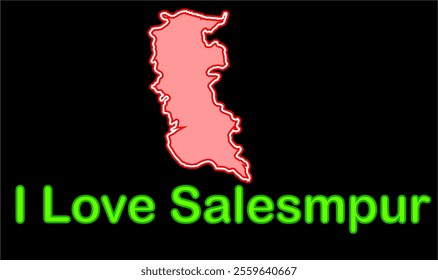 Glowing map of Salesmpur, Deoria District, Uttar Pradesh State, Republic of India, Government of  Uttar Pradesh, Indian territory, Eastern India, politics, village, tourism