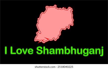 Glowing map of Shambhuganj, Banka District, Bihar State, Republic of India, Government of Bihar, Indian territory, Eastern India, politics, village, tourism