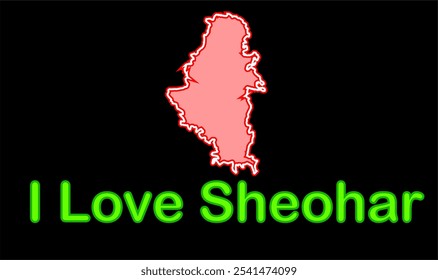 Leuchtende Karte von Sheohardistrict, Sheohar District, Bihar State, Republic of India, Government of Bihar, Indian territories, Eastern India, Politik, village, Tourism