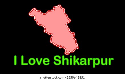 Glowing map of Shikarpur, Bulandshahr District, Uttar Pradesh State, Republic of India, Government of  Uttar Pradesh, Indian territory, Eastern India, politics, village, tourism