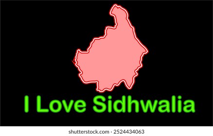 Leuchtende Karte von Sidhwalia, Bezirk Gopalganj, Bundesstaat Bihar, Republik Indien, Regierung von Bihar, indisches Territorium, Ostindien, Politik, Dorf, Tourismus
