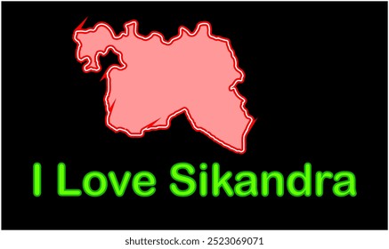 Mapa brillante de Sikandra, distrito de Jamui, estado de Bihar, República de la India, gobierno de Bihar, territorio indio, India oriental, política, aldea, turismo