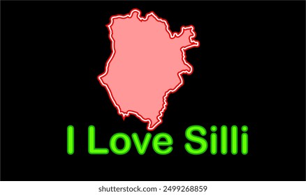 Glowing map of Silli, Ranchi District, Jharkhand state, Republic of India, Government of Jharkhand, Indian territory, Eastern India, politics, village, tourism