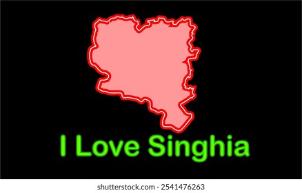 Glowing map of Singhia ,Samastipur District, Bihar State, Republic of India, Government of Bihar, Indian territory, Eastern India, politics, village, tourism