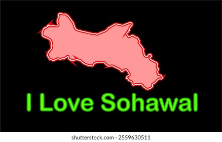 Glowing map of Sohawal, Faizabad District, Uttar Pradesh State, Republic of India, Government of  Uttar Pradesh, Indian territory, Eastern India, politics, village, tourism