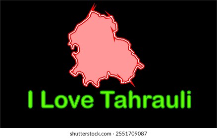 Glowing map of Tahrauli, Jhansi District, Uttar Pradesh State, Republic of India, Government of  Uttar Pradesh, Indian territory, Eastern India, politics, village, tourism