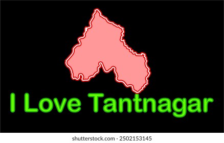 Glowing map of Tantnagar, Pashchimi Singhbhum District, Jharkhand state, Republic of India, Government of Jharkhand, Indian territory, Eastern India, politics, village, tourism