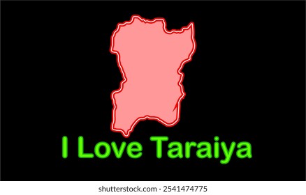 Glowing map of Taraiya ,Saran District, Bihar State, Republic of India, Government of Bihar, Indian territory, Eastern India, politics, village, tourism