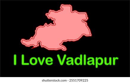 Glowing map of Vadlapur, Jaunpur District, Uttar Pradesh State, Republic of India, Government of  Uttar Pradesh, Indian territory, Eastern India, politics, village, tourism