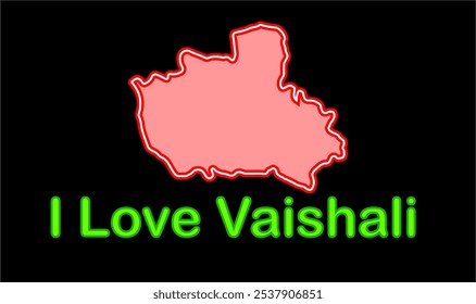 Glowing map of Vaishali ,Vaishali District, Bihar State, Republic of India, Government of Bihar, Indian territory, Eastern India, politics, village, tourism