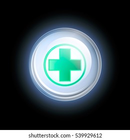 Glowing medical button design. 