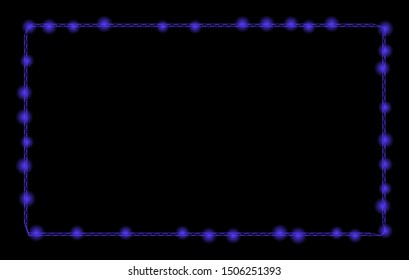 Glowing mesh rounded rectangle frame with glare effect. Abstract illuminated model of rounded rectangle frame icon. Shiny wire frame triangular mesh rounded rectangle frame.