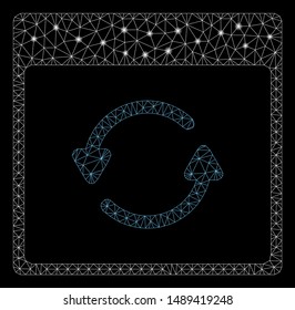 Glowing mesh update calendar page with lightspot effect. Abstract illuminated model of update calendar page icon. Shiny wire frame polygonal mesh update calendar page.