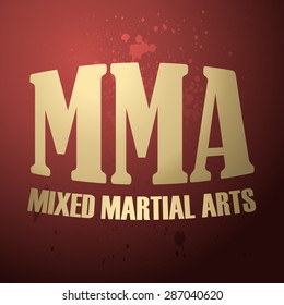 Glowing Mixed Martial Arts Card, Vector Illustration. 