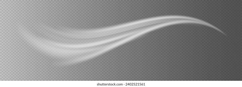 Glowing motion line. Dynamic white waves. Glowing speed lines. Light sparkling light effect. speed of light and glare.	
