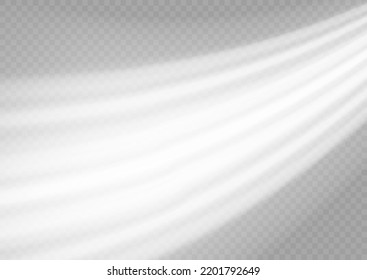 Glowing motion line. Light sparkling effect. Luminous lines of speed. Dynamic white waves. Magic speed flying trails of shine, bright shimmer particles fly. Vector illustration.