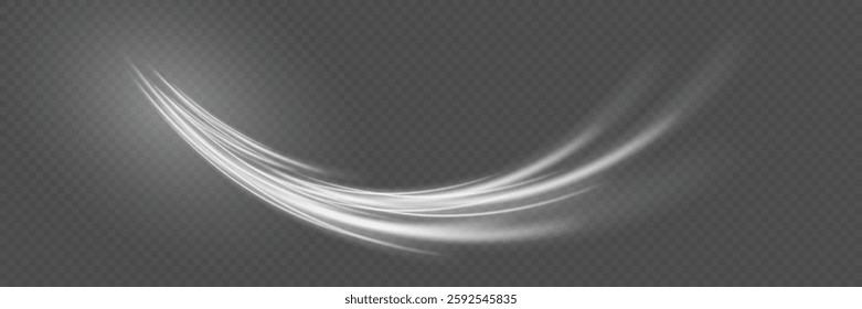 Glowing motion line. Speed ​​of light and glare.Vector illustration.