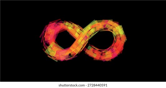 Concepto de símbolo de infinito multicolor brillante