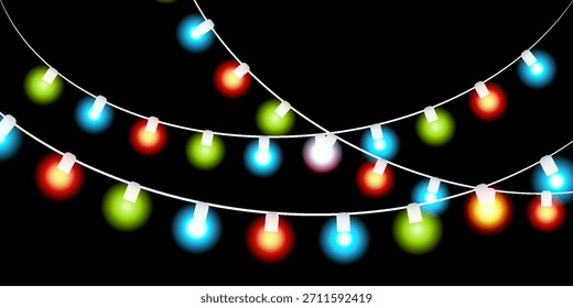 Glühende mehrfarbige Holiday String Lights für Weihnachten und Neujahr Design