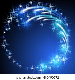 Glowing multicolor salute and firework with sparkle stars
