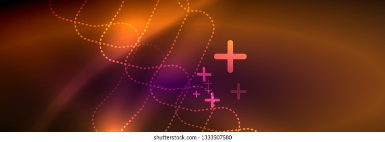 Líneas abstractas de neón brillante, plantilla tecno futurista, ilustración vectorial