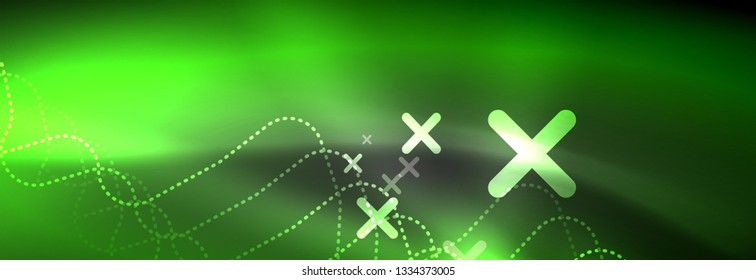 Líneas abstractas de neón brillante, plantilla tecno futurista, ilustración vectorial