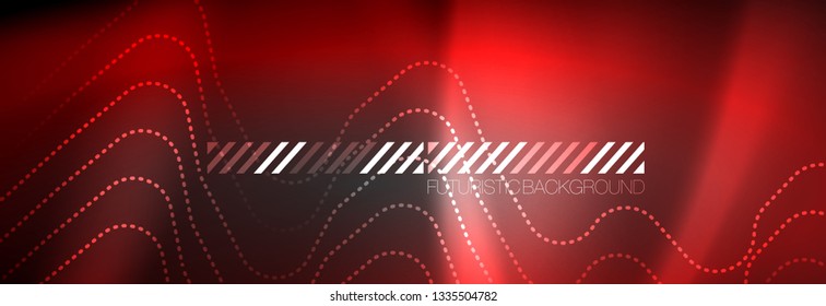 Líneas abstractas de neón brillante, plantilla tecno futurista, ilustración vectorial