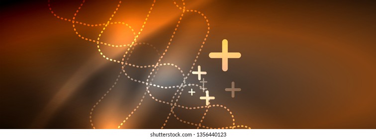 Líneas abstractas de neón brillante, plantilla tecno futurista, ilustración vectorial