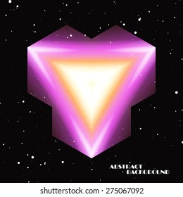 Glowing neon abstract object, vector art Illustration