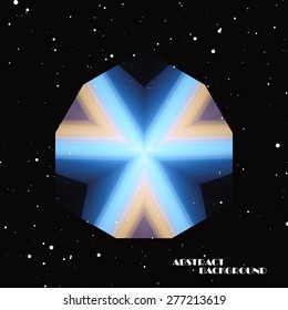 Glowing neon abstract object, vector art Illustration