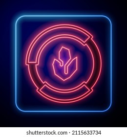 Glowing neon Agricultural soil test and results icon isolated on black background. Digital soil analysis.  Vector