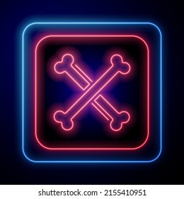 Glowing neon Archeology icon isolated on black background.  Vector