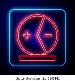 Leuchtendes Neon-Atom-Symbol einzeln auf schwarzem Hintergrund. Symbol für Wissenschaft, Bildung, Nuklearphysik, wissenschaftliche Forschung.  Vektorgrafik
