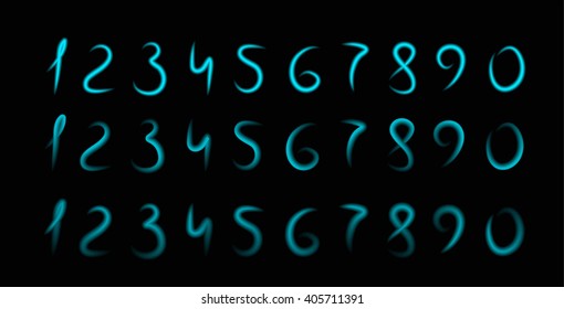 Glowing Neon Bar Numbers. 