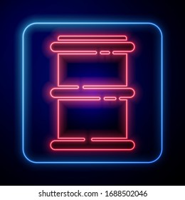 Glowing neon Barrel icon isolated on blue background.  Vector Illustration