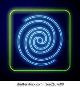 Glowing neon Black hole icon isolated on blue background. Space hole. Collapsar.  Vector Illustration