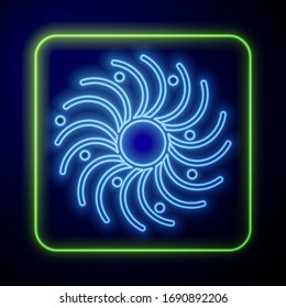 Glowing neon Black hole icon isolated on blue background. Space hole. Collapsar.  Vector Illustration