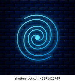 Glowing neon Black hole icon isolated on brick wall background. Space hole. Collapsar.  Vector Illustration