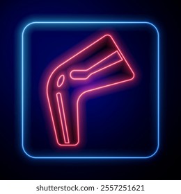 Glowing neon Bone pain icon isolated on black background. Orthopedic medical. Disease of the joints and bones, arthritis.  Vector