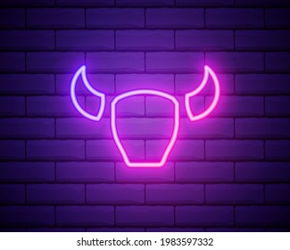 Glowing neon Buffalo skull